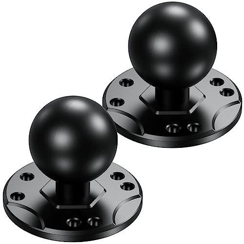 BRCOVAN 2 PCS, 1.5'' Ball Mount with Aluminum Alloy AMPS Hole Round Plate | Compatible with RAM Mounts C Size 1.5 Inches Ball Double Socket Arm
