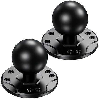 BRCOVAN 2 PCS, 1.5'' Ball Mount with Aluminum Alloy AMPS Hole Round Plate | Compatible with RAM Mounts C Size 1.5 Inches Ball Double Socket Arm