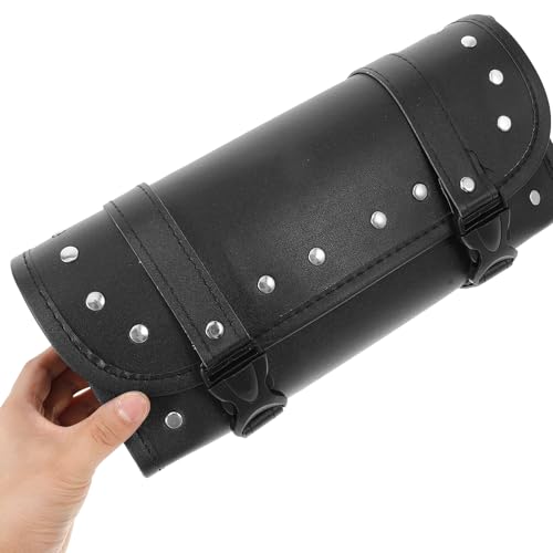 Zerodeko Motorcycle Handlebar Bag Front Fork Storage Pouch with Strap for Motorbike Electric Bike Black Waterproof Luggage Accessories