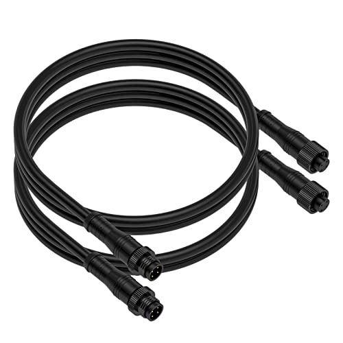 BTF-LIGHTING 6.56FT 4 Pin 0.5mm²/20AWG IP68 Extension Cable Wire with Male and Female Connectors for RGB 5050 WS2815 WS2805 etc LED Strip 15mm Metal Nut Small Size Home Lighting Connector - color: 1to1 6.5ft, size: 4 Pin Small Size
