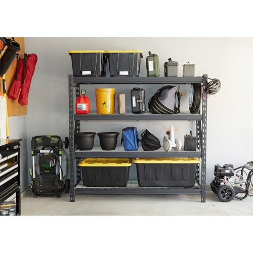 Ironton 4-Tier Industrial Steel Shelving Unit, 8,000-Pound Load Capacity, Garage Storage Rack, 77" W x 24" D x 72" H - size: 4 Tier