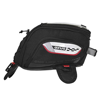 ViaTerra OXUS MOTORCYCLE TANK BAG (STRAP BASED) |13L Capacity | Converts to Backpack, Scratch-Free Base, EBC Net, External Rain Cover | Universal Fit for Touring & Adventure Riding