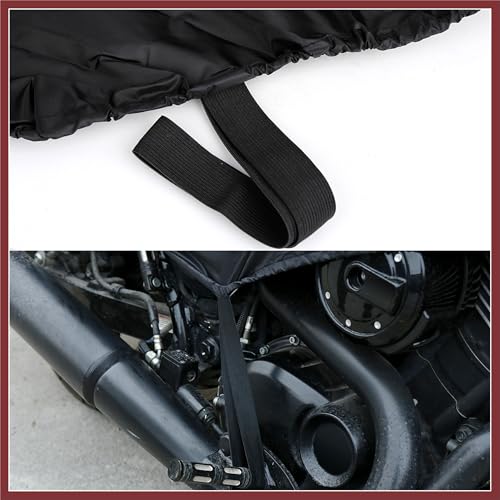 Motorcycle Cover Lightweight Half Cover Outdoor Waterproof Rain Dust Protector Black XL for Most Full Dress Touring Cruiser Replace Parts