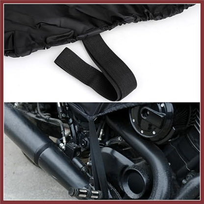 Motorcycle Cover Lightweight Half Cover Outdoor Waterproof Rain Dust Protector Black XL for Most Full Dress Touring Cruiser Replace Parts