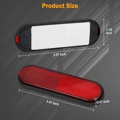 Universal Motorcycle Reflectors Red Safety Reflector Reflective Sticker Compatible with Bike, Bicycle, Trailer, Cars, Trucks, Boat, ATV, Dirt Bike, Driveway