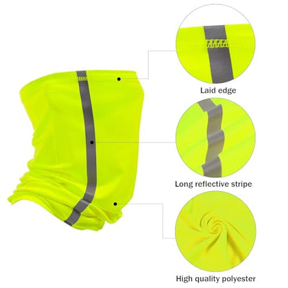 TCCFCCT Sun Shade, Full Brim Mesh Neck Sun Shield, High Visibility Visor Neck Protection and Bandana Headband Face Scarf, Hard Hat Accessories, 2 Packs, Yellow - color: Sun Shade 1+bandana 1 Yellow