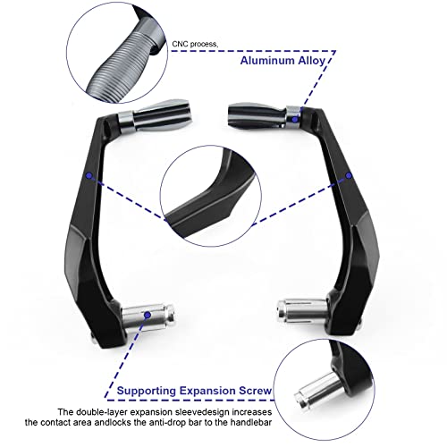 Lever Hand Guard for Y-AMAHA YZF-R1 YZFR1 2000-2023 2022 2021 2020 2019 Motorcycle Universal 7/8" 22mm Handlebar Grips Guard Brake Clutch Levers Handle Bar Guard Protector(Blue) - color: Blue