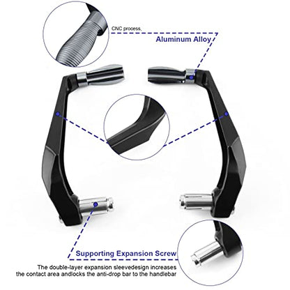 Lever Hand Guard for Y-AMAHA YZF-R1 YZFR1 2000-2023 2022 2021 2020 2019 Motorcycle Universal 7/8" 22mm Handlebar Grips Guard Brake Clutch Levers Handle Bar Guard Protector(Silver) - color: Silver