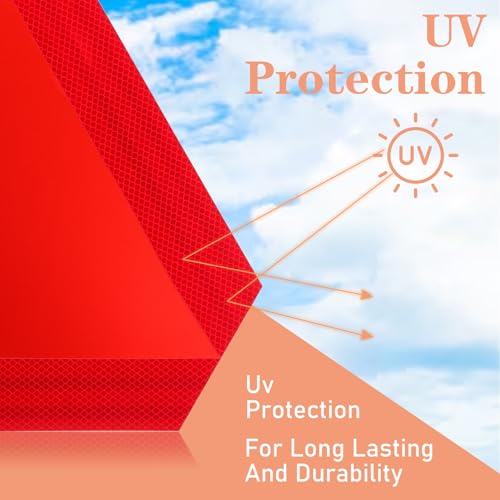 1 Set Slow Moving Vehicle Sign with Mounting Bracket 14 x 16 Inch Slow Moving Vehicle Triangle Sign Aluminum Warning Triangles for Vehicles Golf Cart Tractor Outdoor Accessories