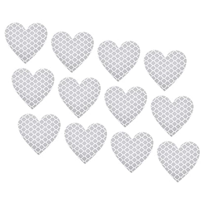 PATIKIL Reflective Stickers, 12 Pack 1.61 x 1.57 Inch Waterproof Adhesive High Visibility Night Caution Warning Heart Shape Safety Tape Reflector for Trucks Trailers Cars, Silver - color: Silver
