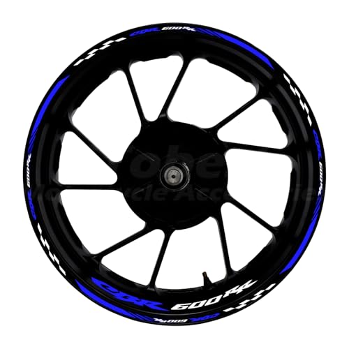 CBR 17 inch Wheel Rim Stickers Decals Tape Compatible with CBR600RR 2003-2025 F5 Motorcycle Reflective Rim Tapes Sticker Stripe (Dark Blue) - color: Dark Blue