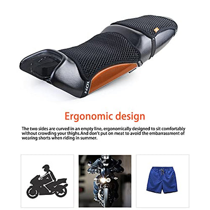 Motorcycle Seat Cushion,3D Mesh Motorcycle Seat Pad Breathable Seat Cover Air Cooling Comfortable Mesh Seat Cushion Pad Universal Seat Pad for Motorcycle,Double Layer XL - size: Double Layer XL