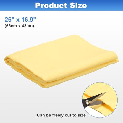 HARFINGTON Car Premium Shammy Cloth 26" x 16.9" PVA Chamois Wash Drying Towel Ultra Absorbent No Scratches in D Shaped Bucket for Cars Motorcycles Glass Countertops Phone Laptop, Yellow - color: Yellow