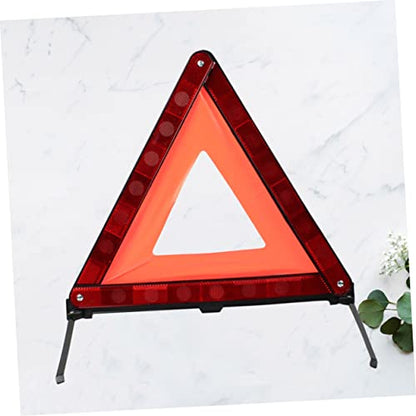 SOLUSTRE 1Pc Reflective Triangle Warning Sign Emergency Roadside Safety Kit for Vehicles Compact Design for Easy Storage Construction for Red Road Sign