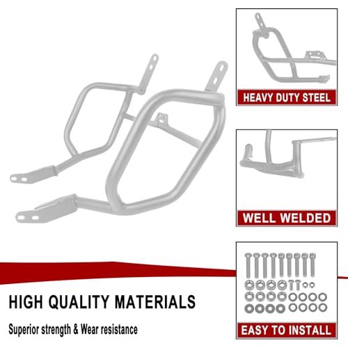 Highway Crash Bar Engine Guard Bumper Protector Replacement for Yamaha Tenere700 Tenere 700 2025 2026 Upper and Lower Motorcycle Steel Frame Falling Protector Bars (Upper and Lower) - size: Upper and Lower