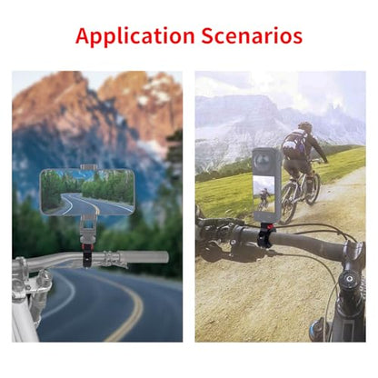 Aluminum Handlebar Mount for Gopro,Insta360,DJI Osmo,Akaso & Fill Light.360°Rotary Camera Mount w/Side Reinforcement & Anti-Reverse for Motorcycles & Bikes