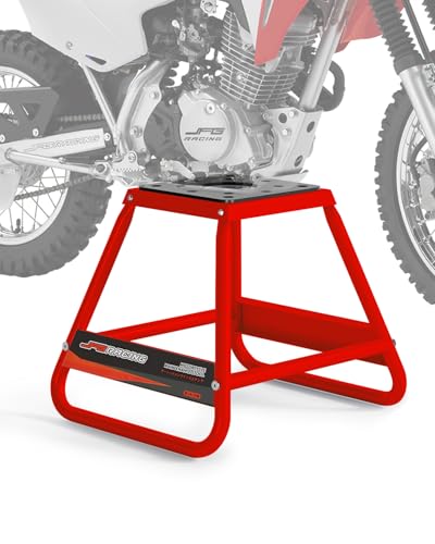 JFG RACING Dirt Bike Stand,Detachable Anti Slip Off Road Steel MX Heavy Duty Dirtbike Maintenance Motorcycle Stand-Red - color: red