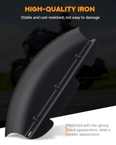PBYMT Motorcycle Lower Triple Tree Wind Deflector Compatible with Harley Davidson Touring Street Glide Road Glide Electra Glide Road King FLH/T FLHX 2014-2023, Matte Black - color: Matte Black