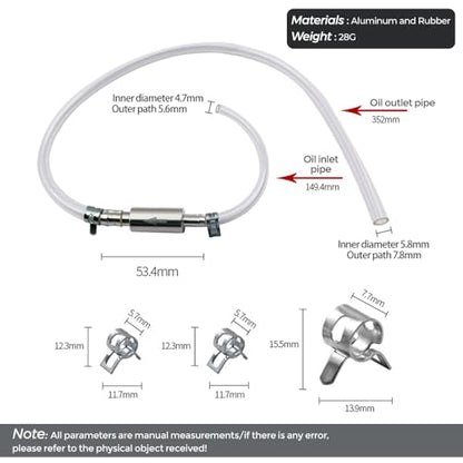 2 Sets Brake Bleeder Hose, One Way Check Valve Brake Bleeding Kit for Motorcycle Clutch, Brake Fluid Bleeder Tube with Aluminum Valve, PVC Hose, Screw Caps and Spring Clips
