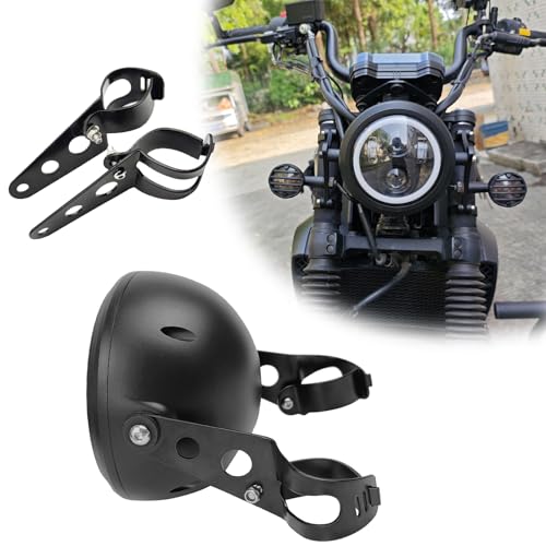 5.75inch CNC Motorcycle Headlight Housing Bucket with Side Mounting Bracket 32-40MM Fork Tube Holder Clamps for Motorcycle - size: 40
