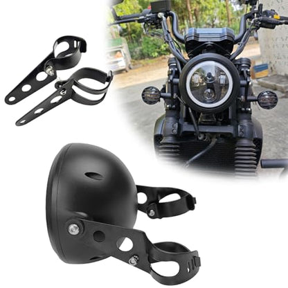 5.75inch CNC Motorcycle Headlight Housing Bucket with Side Mounting Bracket 32-40MM Fork Tube Holder Clamps for Motorcycle - size: 40