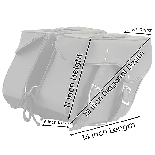 Milwaukee Leather PVC 2-Strap Throw-Over Easy Zip off and off Motorcycle Saddlebags - Medium - color: SH55201ZB-BLACK, size: Medium