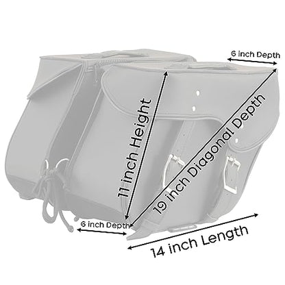 Milwaukee Leather PVC 2-Strap Throw-Over Easy Zip off and off Motorcycle Saddlebags - Medium - color: SH55201ZB-BLACK, size: Medium