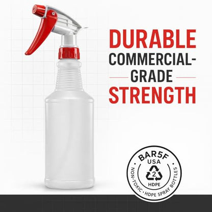 Bar5F Plastic Spray Bottles 2 Pack, 16 Oz, All-Purpose, Empty for Chemical and Cleaning Solutions, Adjustable Head Sprayer Fine to Stream (Pack of 4 (Red)) - size: Pack of 4 (Red)