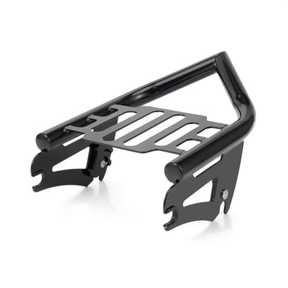 Detachable Sissy Bar Backrest+Luggage Rack Rear Grab Handles Bracket Kit, Fit for Harley Touring Street Glide Road King Road Glide Electra Glide 2009-2025 (Gloss Black) - color: Gloss Black