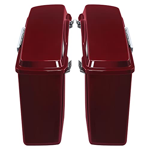 XMT-MOTO Hard Saddlebags Saddle bags Fit for Harley 1994-2013 Touring models road glide road king ultra street glide electra glide and 1984-2017 Softail models Red Hot Sunglo - color: Red, size: Standard