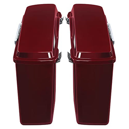 XMT-MOTO Hard Saddlebags Saddle bags Fit for Harley 1994-2013 Touring models road glide road king ultra street glide electra glide and 1984-2017 Softail models Red Hot Sunglo - color: Red, size: Standard