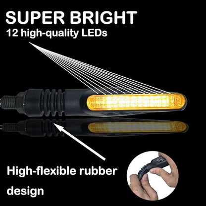 4pcs Universal Motorcycle turn signals LED Front Rear Compatible with YAMAHA SUZUKI KAWASAKI HONDA Motorbike Scooter Quad Cruiser