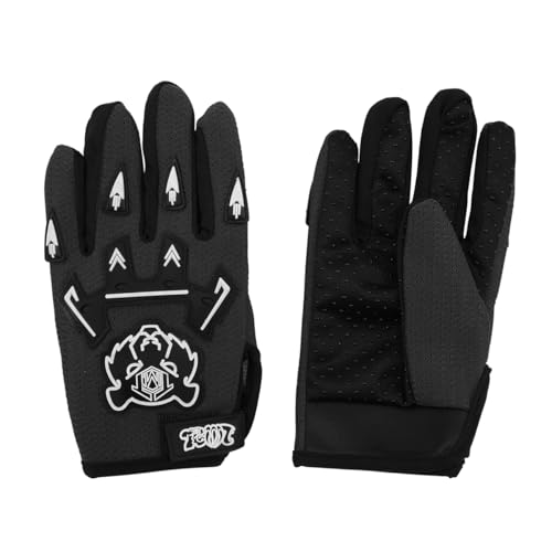 SLMOTO Dot Youth and Kids Motocross Offroad Street Helmet Motorcycle Helmet Dirt Bike Motocross ATV Helmet+Goggles+Gloves, Black, L - color: Black Skull, size: Large