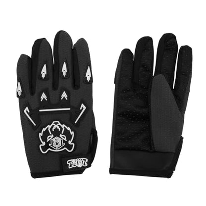 SLMOTO Dot Youth and Kids Motocross Offroad Street Helmet Motorcycle Helmet Dirt Bike Motocross ATV Helmet+Goggles+Gloves, Black, L - color: Black Skull, size: Large