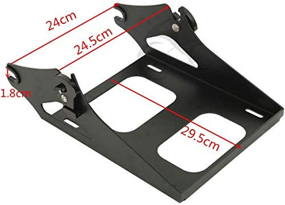 TCT-MOTORPARTS Chopped Tour Luggage Trunk Backrest & Mount Rack Fit for 2014-2025 Harley Touring Harley Ultra Limited Road King Street Glide Special - color: Gloss Black Chopped Trunk+Black Rack#1