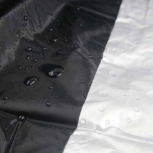 X AUTOHAUX XXL Motorcycle Cover Black Silver Tone Outdoor Waterproof Rain Dust Protector - size: XXL