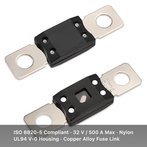 AMG/Mega Fuse Holder with 150 Amp Fuse, Upgrade Over ANL for RV & Solar Distribution, 2 Pack - size: 150A