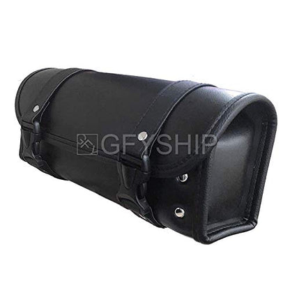 Motorcycle Fork Bag Waterproof Motorbike Tool Bag Handlebar Bag PU Leather Saddlebag Front Rear Storage Tool Pouch