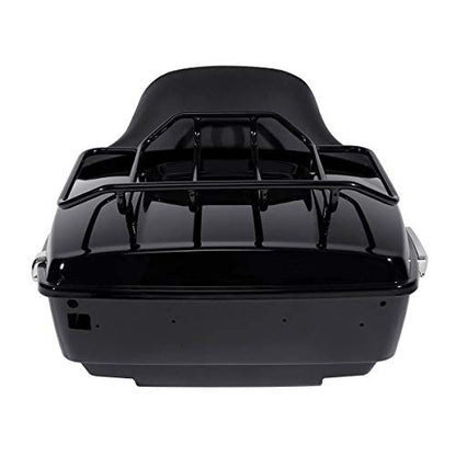 SLMOTO King Tour Trunk Backrest, Pad Wrap Backrest Luggage Rack Top Rail Fit for Harley Road King Road Glide Street Glide FLHXSE and CVO FLHR FLHRC FLHRSE FLHT FLHX 2014-2025 - color: AStyle #11