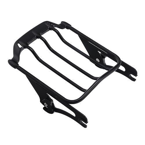 XFMT Motorcycle Black Detachable Two-Up Luggage Rack for Air Wing Harley Touring Road King Street Glide Road Glide Electra Glide 2009-Later (Black) - color: For Air-wing Luggage Rack-Black