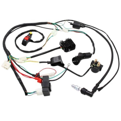 PRO BAT Complete Electrics Wiring Harness D8EA Spark Plug CDI Ignition Coil Kits for 150cc 200cc 250cc Chinese Dirt Bike Zongshen Loncin - style: Black Ignition Coil+Black Rectifier