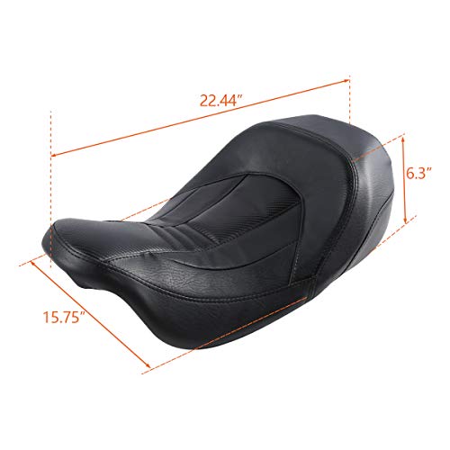 SLMOTO Motorcycle Front Rear Seat for Harley, Detachable Driver & Passenger Seat, Fit For Harley CVO Road King Road Street Electra Glide Ultra Limited 2009-2023 - color: StyleA Black Seat