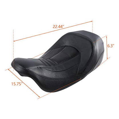 SLMOTO Motorcycle Front Rear Seat for Harley, Detachable Driver & Passenger Seat, Fit For Harley CVO Road King Road Street Electra Glide Ultra Limited 2009-2023 - color: StyleA Black Seat