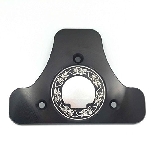 XKH- Motorcycle Black CNC Billet Sissy Bar Backrest Pad Mount Kit Skull Compatible with 1994 and later Harley Davidson Touring (equipped with H-D Detachables Sissy Bar Upright) [B01KNXA508]