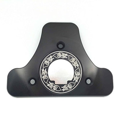 XKH- Motorcycle Black CNC Billet Sissy Bar Backrest Pad Mount Kit Skull Compatible with 1994 and later Harley Davidson Touring (equipped with H-D Detachables Sissy Bar Upright) [B01KNXA508]