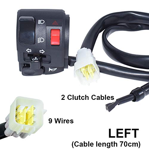 7/8" 22mm ATV Motorcycle Handlebar Control Switches Left Right for Horn Button Turn Signal Electric Fog Lamp Light Start Kill Warning Light