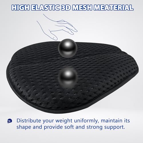 AEROiVi Airflow Pro Motorcycle Seat Pad – Ultra-Breathable 3D Mesh & Quick-Dry Fabric | 1.18" Thick Ergonomic Support | Anti-Slip Silicone Dots | Machine Washable for Easy Cleaning