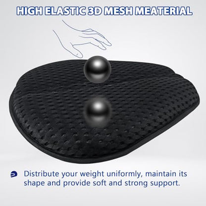AEROiVi Airflow Pro Motorcycle Seat Pad – Ultra-Breathable 3D Mesh & Quick-Dry Fabric | 1.18" Thick Ergonomic Support | Anti-Slip Silicone Dots | Machine Washable for Easy Cleaning