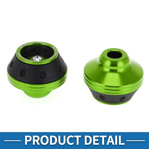 Motorcycle Front Fork Frame Sliders Falling Protection Wheel Crash Protector Scooter Moped Aluminum Alloy Green 2 Pcs - color: Green