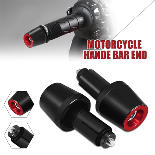 Motorcycle Bar Ends Plug, 7/8" 22mm CNC Aluminum Alloy Universal Moto Handlebar Plugs Compatible With Honda Kawasaki Suzuki Yamaha And Almost Motorcycle Model (Red) - color: Red